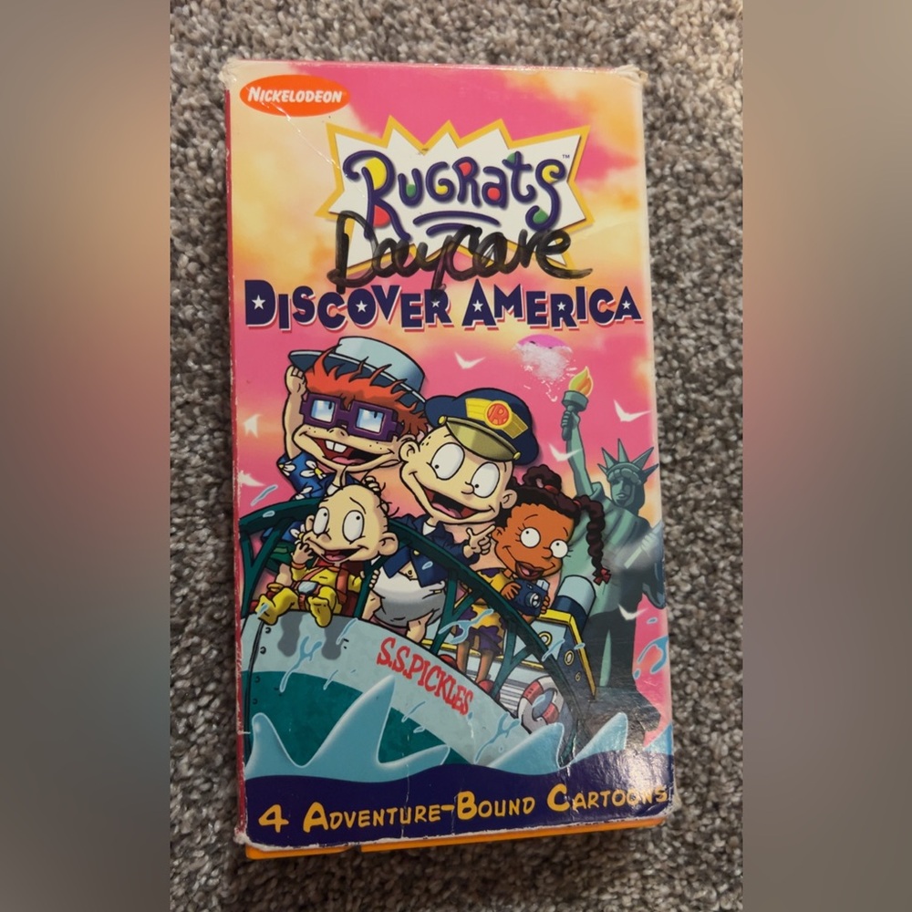 Vintage Nickelodeon  Rugrats Discover America VHS orange tape